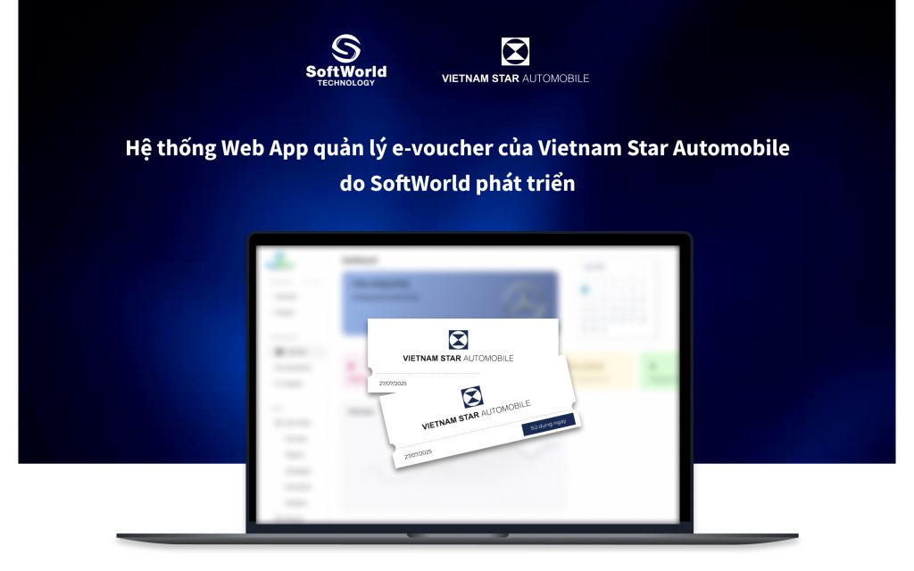 Giao diện phần mềm quản lý ưu đãi khách hàng E-Voucher của Vietnam Star Automobile do SoftWorld phát triển