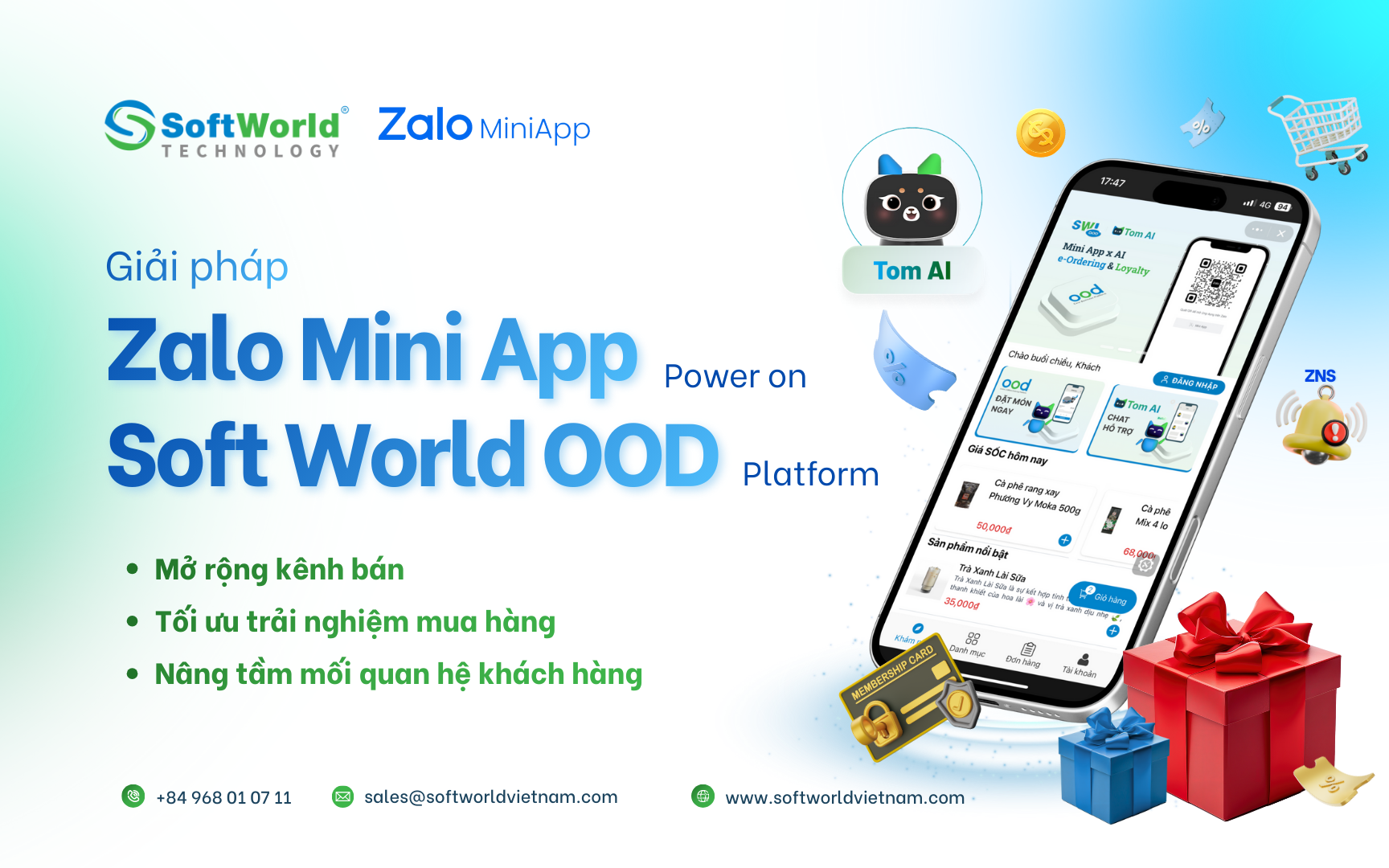 Zalo Mini App từ SoftWorld là giải pháp cao cấp dựa trên OOD Platform