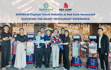 SoftWorld Deploys TomAI Robotics at Red Junk Restaurant Elevating the Smart Restaurant Experience