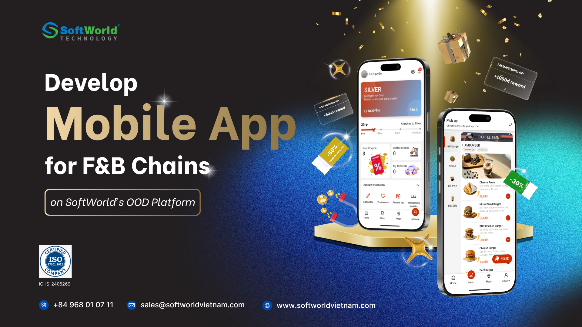 SoftWorld's Mobile App Development Solution for F&B Chains on the OOD Platform
