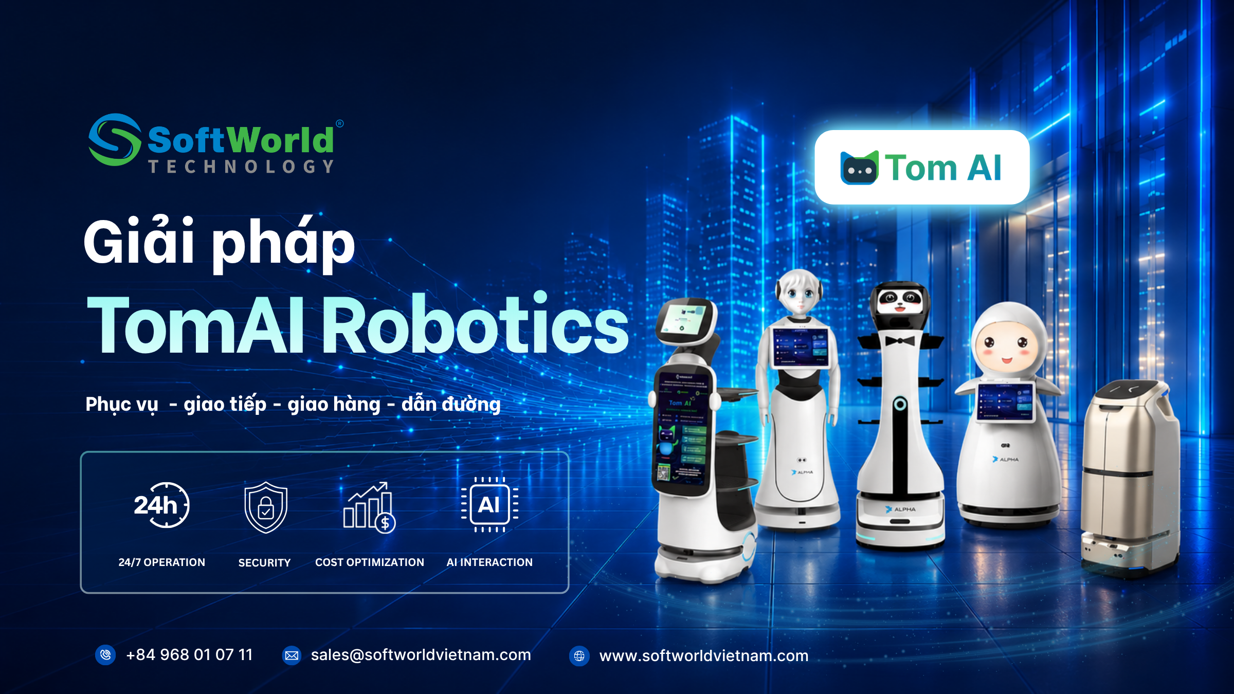 Robot AI cho Doanh Nghiệp – Giải Pháp TomAI Robotics Thông Minh từ SoftWorld